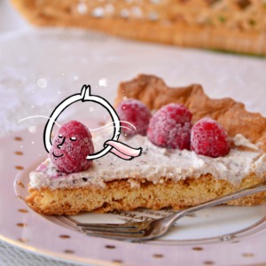 Torta fredda di ricotta, cioccolato e lamponi